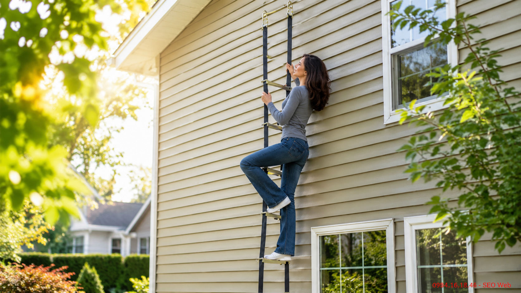 Thang dây thoát hiểm giúp bảo vệ người dùng khi xảy ra sự cố