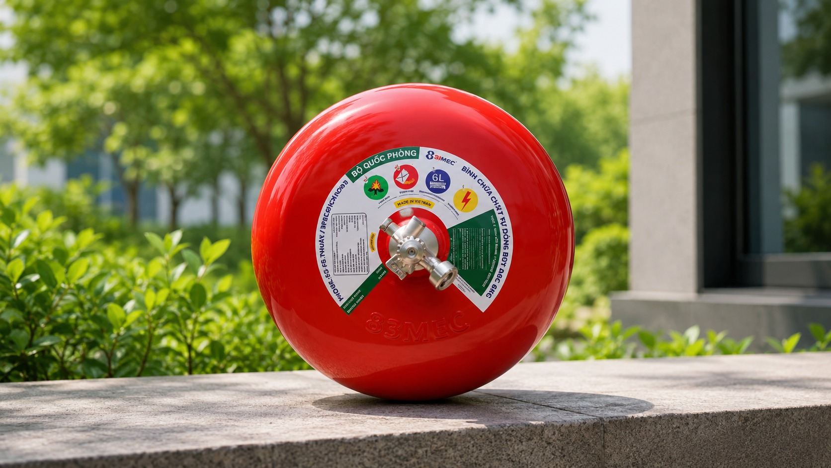 Bình chữa cháy tự động bột ABC 8kg Bộ Quốc Phòng