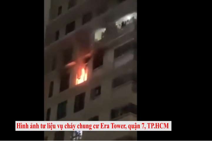 xảy ra vụ cháy tại chung cư Era tower lúc nửa đêm