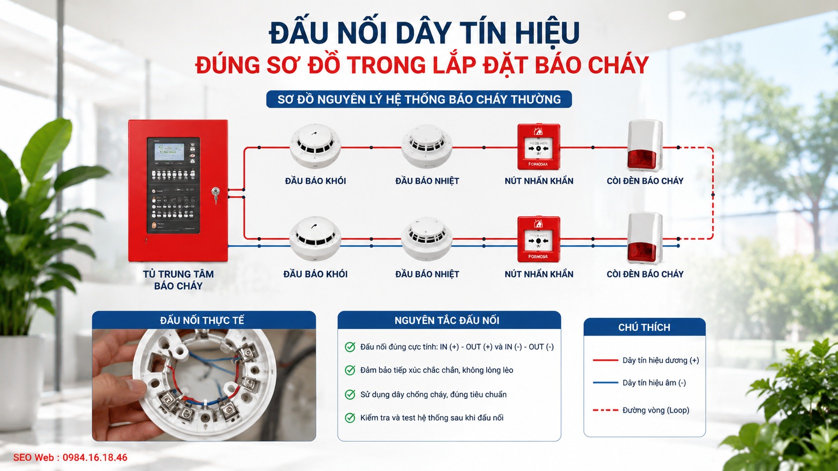 Đường dây tín hiệu được đấu nối chính xác theo sơ đồ kỹ thuật Đường dây tín hiệu được đấu nối chính xác theo sơ đồ kỹ thuật