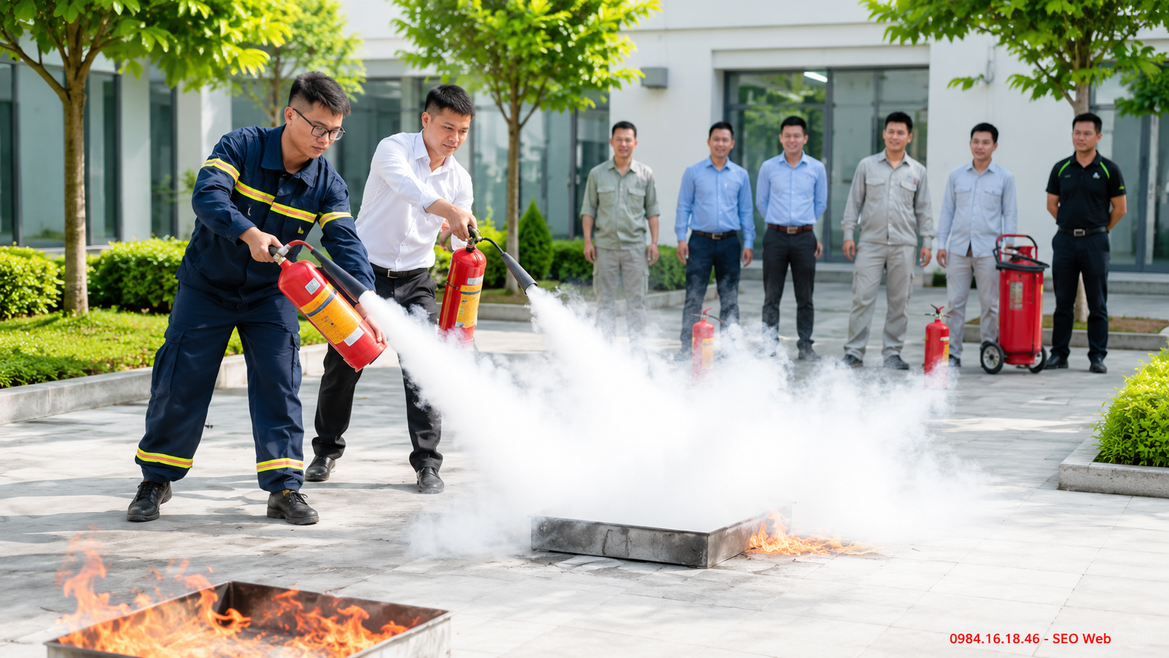 Kết hợp nhiều loại bình chữa cháy trong nhà xưởng sản xuất Kết hợp nhiều loại bình chữa cháy trong nhà xưởng sản xuất