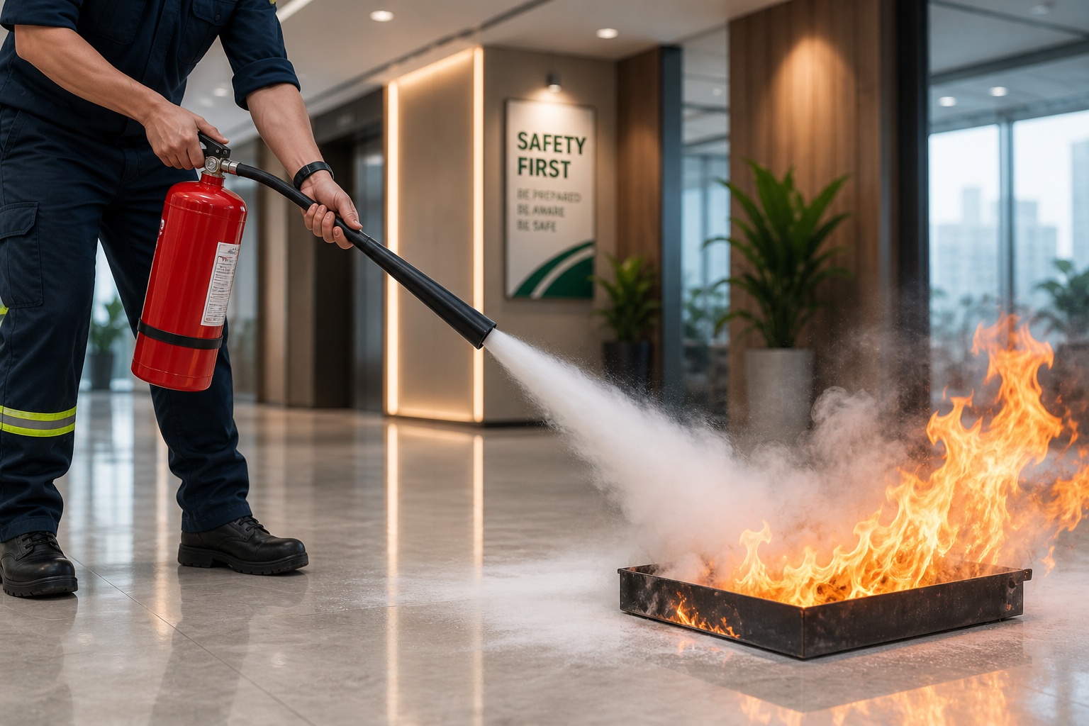 Bình chữa cháy hỗ trợ kiểm soát đám cháy và bảo vệ an toàn