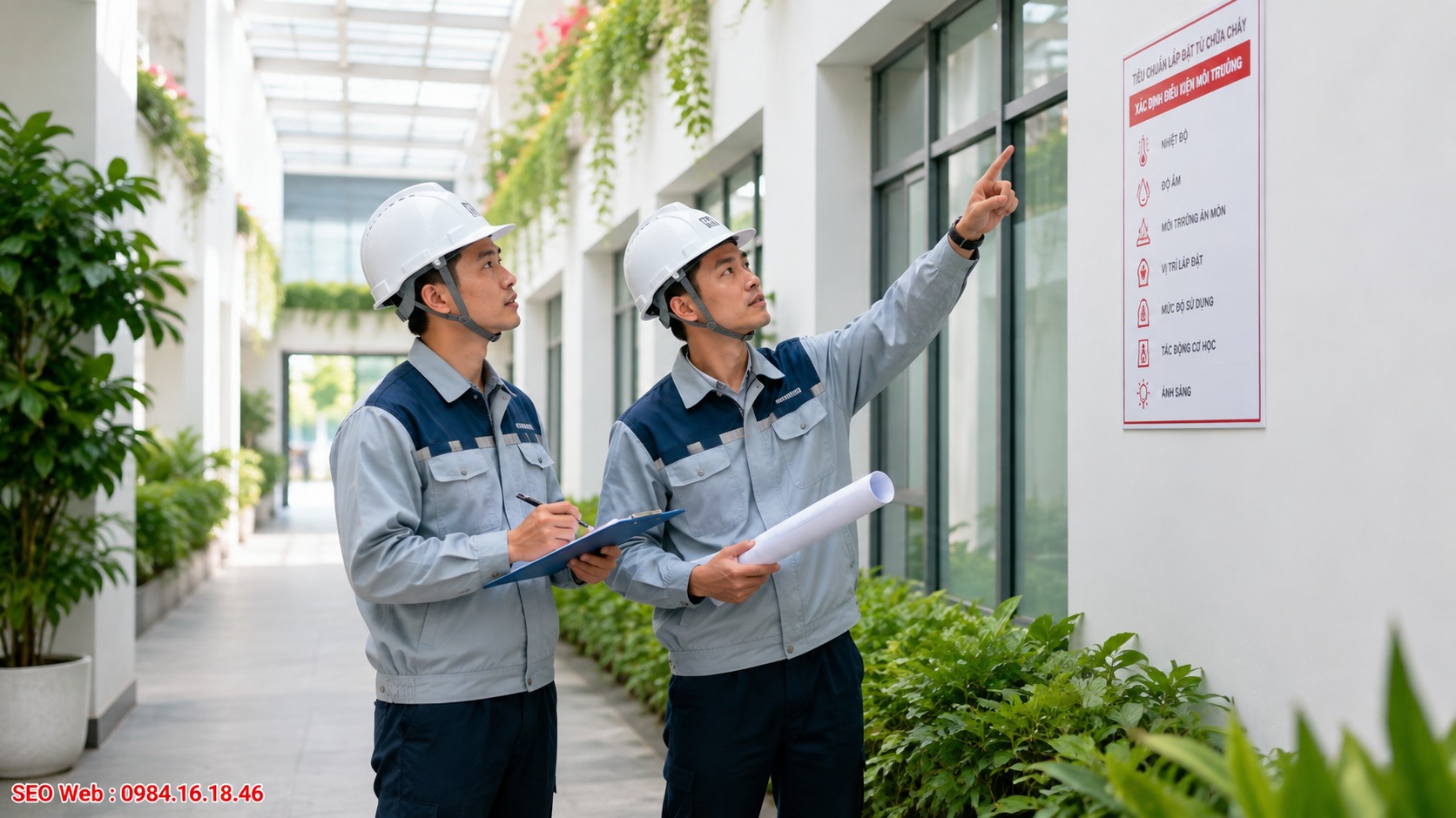 Kiểm tra không gian thực tế trước khi xác định kích thước tủ chữa cháy
