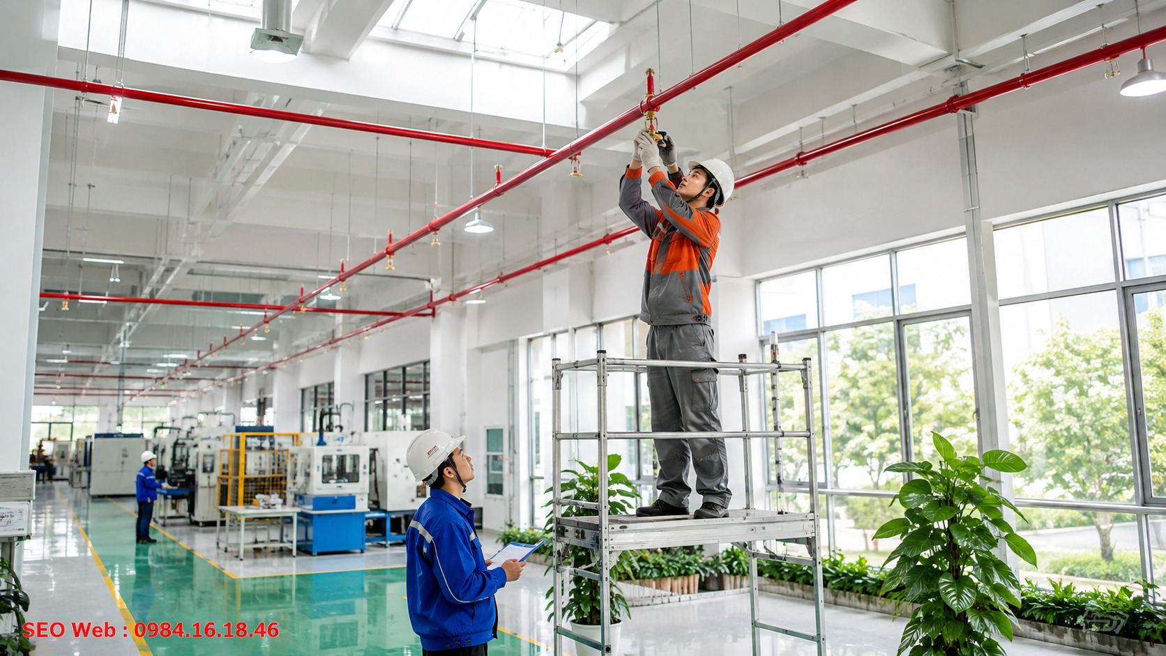 Kiểm tra vị trí đầu phun giúp đảm bảo khoảng cách và vùng phân phối nước không bị cản Kiểm tra vị trí đầu phun giúp đảm bảo khoảng cách và vùng phân phối nước không bị cản