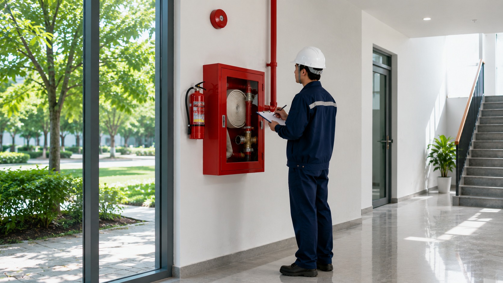 Kiểm tra vị trí lắp đặt tủ chữa cháy bảo đảm tiếp cận và cố định chắc chắn