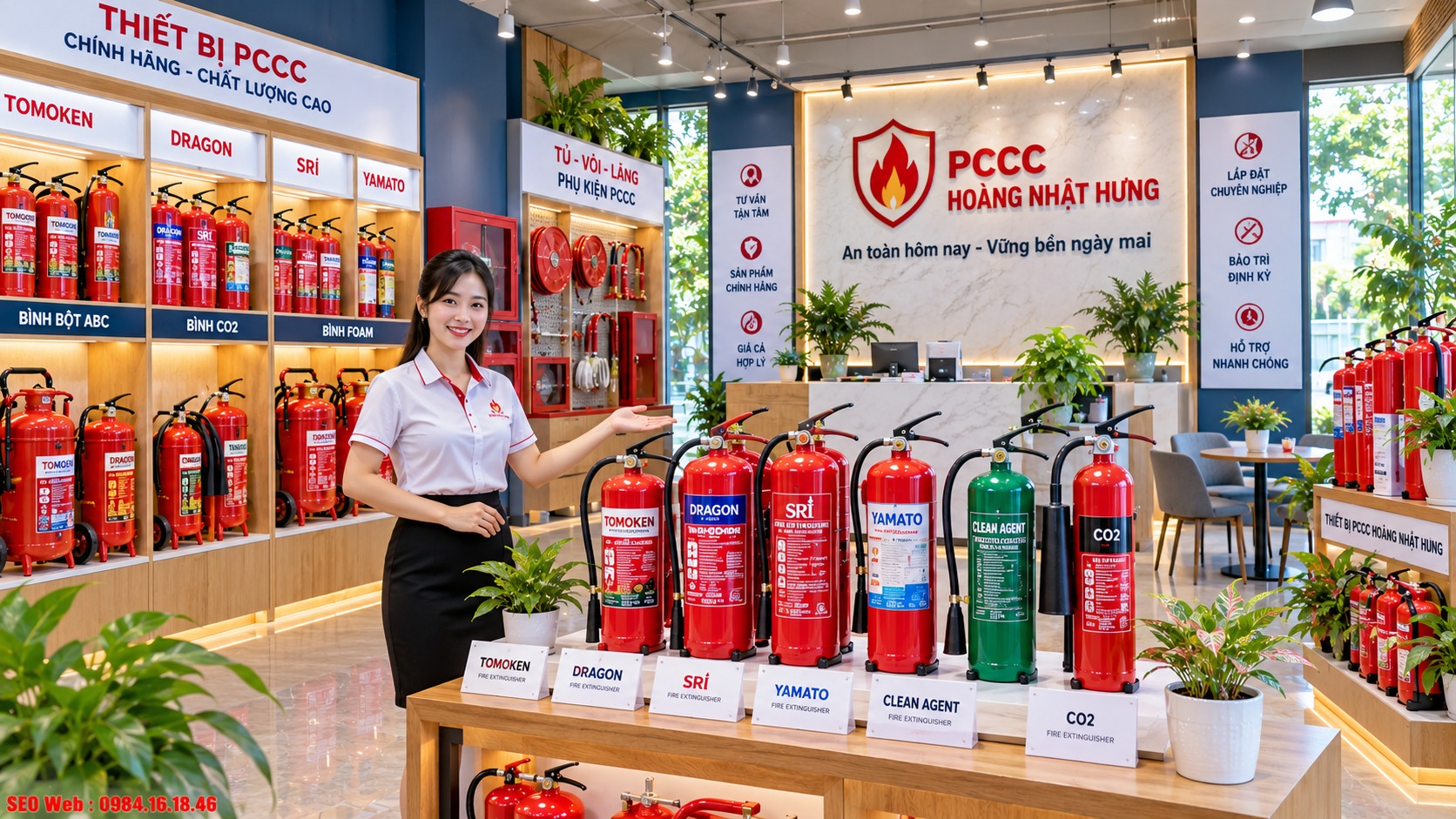 Hoàng Nhật Hưng cung cấp và trang bị bình chữa cháy chính hãng