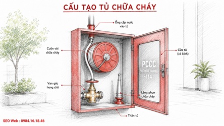 Cấu tạo tủ chữa cháy và chức năng của từng bộ phận bên trong