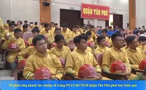 Tổ phản ứng nhanh lực lượng vũ trang PCCC&CNCH Quận Tân Phú phát huy hiệu quả