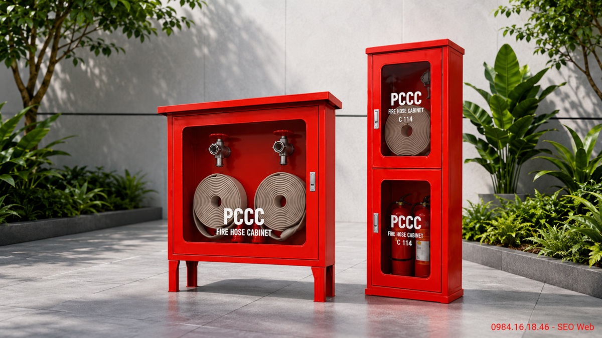 Sắp xếp các phương tiện chữa cháy khoa học bên trong tủ