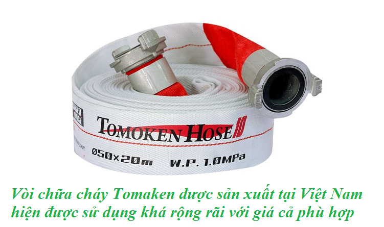 Vòi chữa cháy Tomaken được sản xuất tại Việt Nam hiện được sử dụng khá rộng rãi với giá cả phù hợp