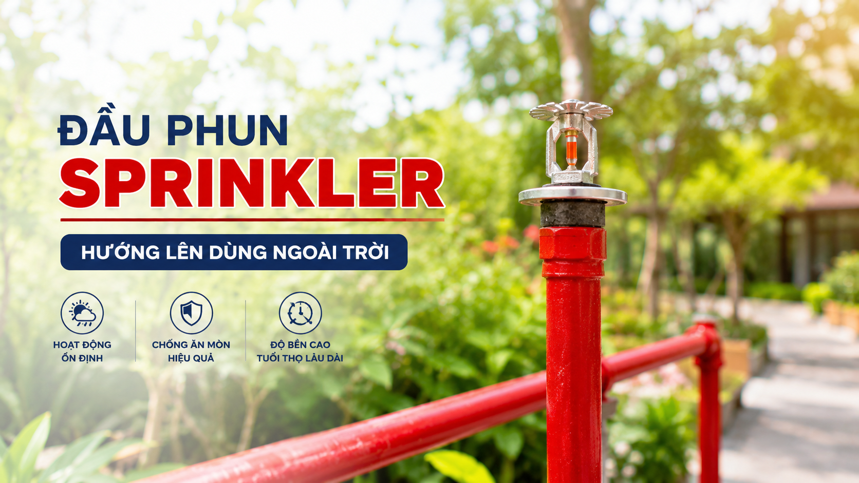 Đầu phun Sprinkler hướng lên dùng ngoài trời