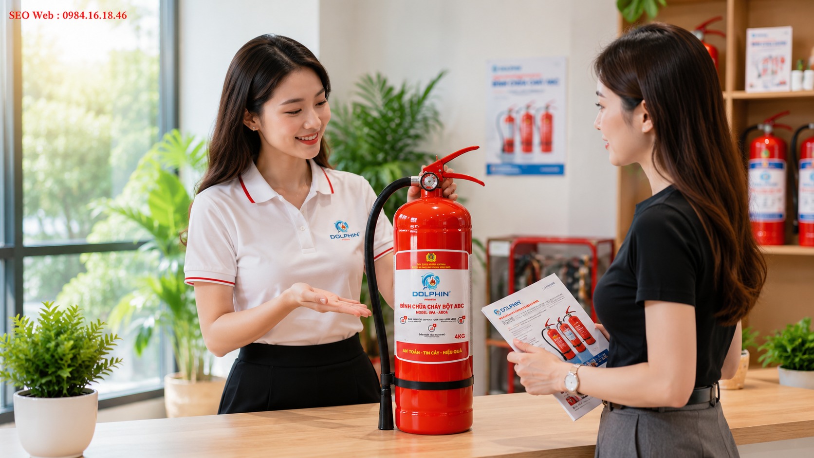 Bình chữa cháy Bột ABC 4kg Dolphin Bộ Công An