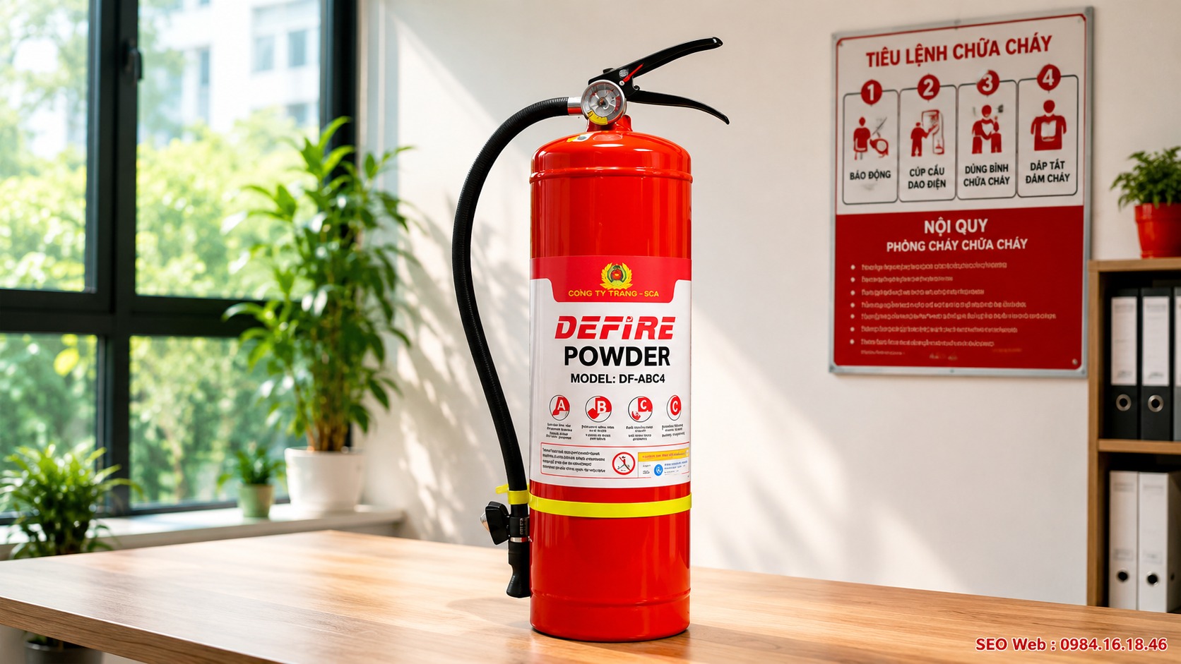 Bình chữa cháy bột ABC 4kg DeFire Bộ Công An
