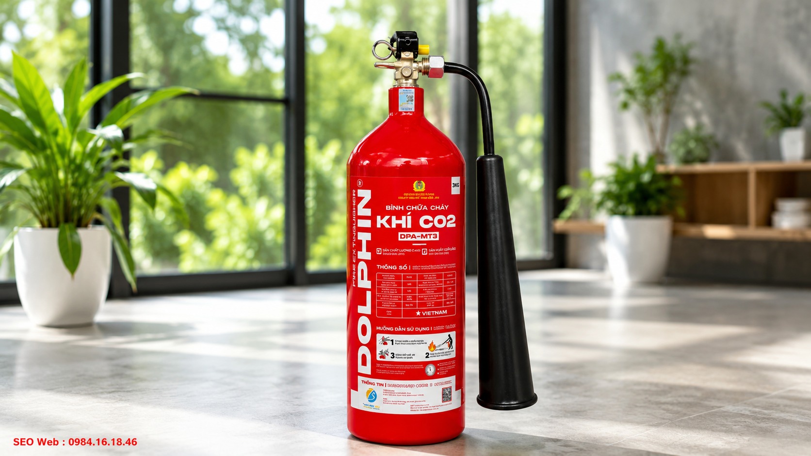 Bình chữa cháy khí CO2 3kg MT3 Dolphin