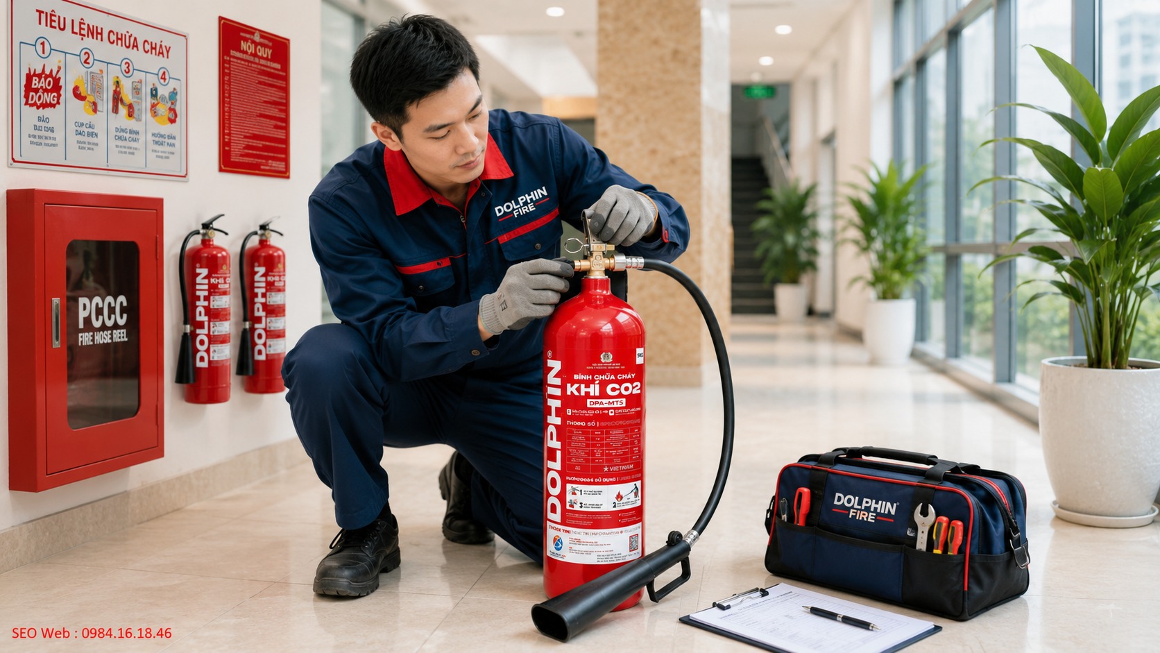 Bình chữa cháy khí CO2 5kg MT5 Dolphin Bình chữa cháy khí CO2 5kg MT5 Dolphin