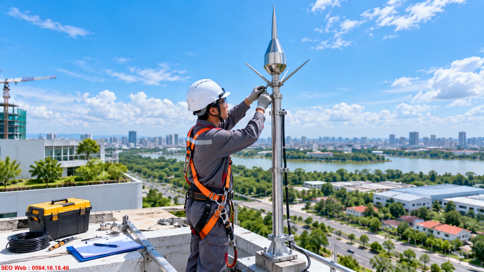 Quy trình lắp kim thu sét cần thực hiện chính xác từng bước Quy trình lắp kim thu sét cần thực hiện chính xác từng bước
