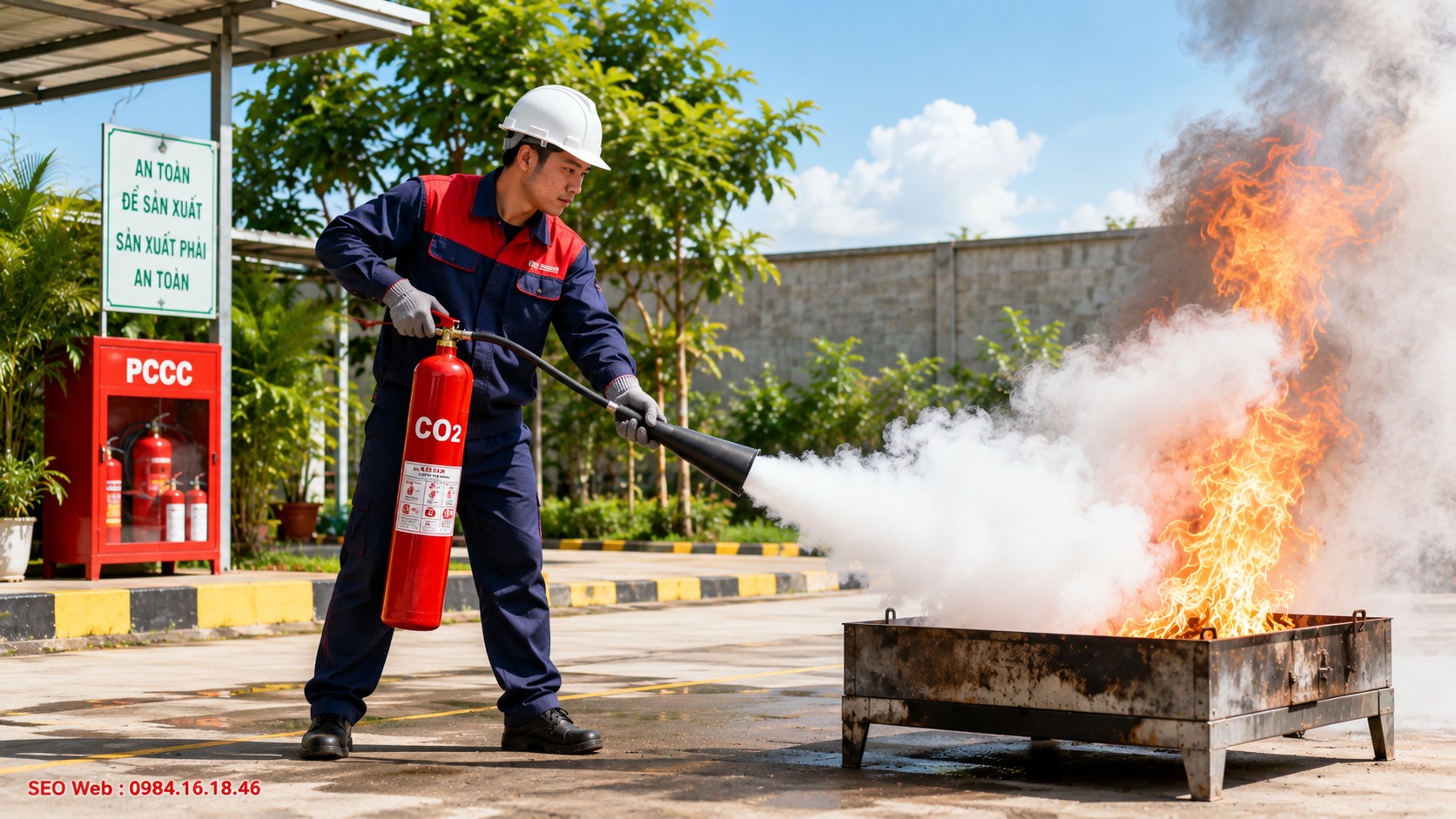 Cơ chế giải phóng khí CO2 hóa lỏng từ bình chữa cháy áp suất cao Cơ chế giải phóng khí CO2 hóa lỏng từ bình chữa cháy áp suất cao