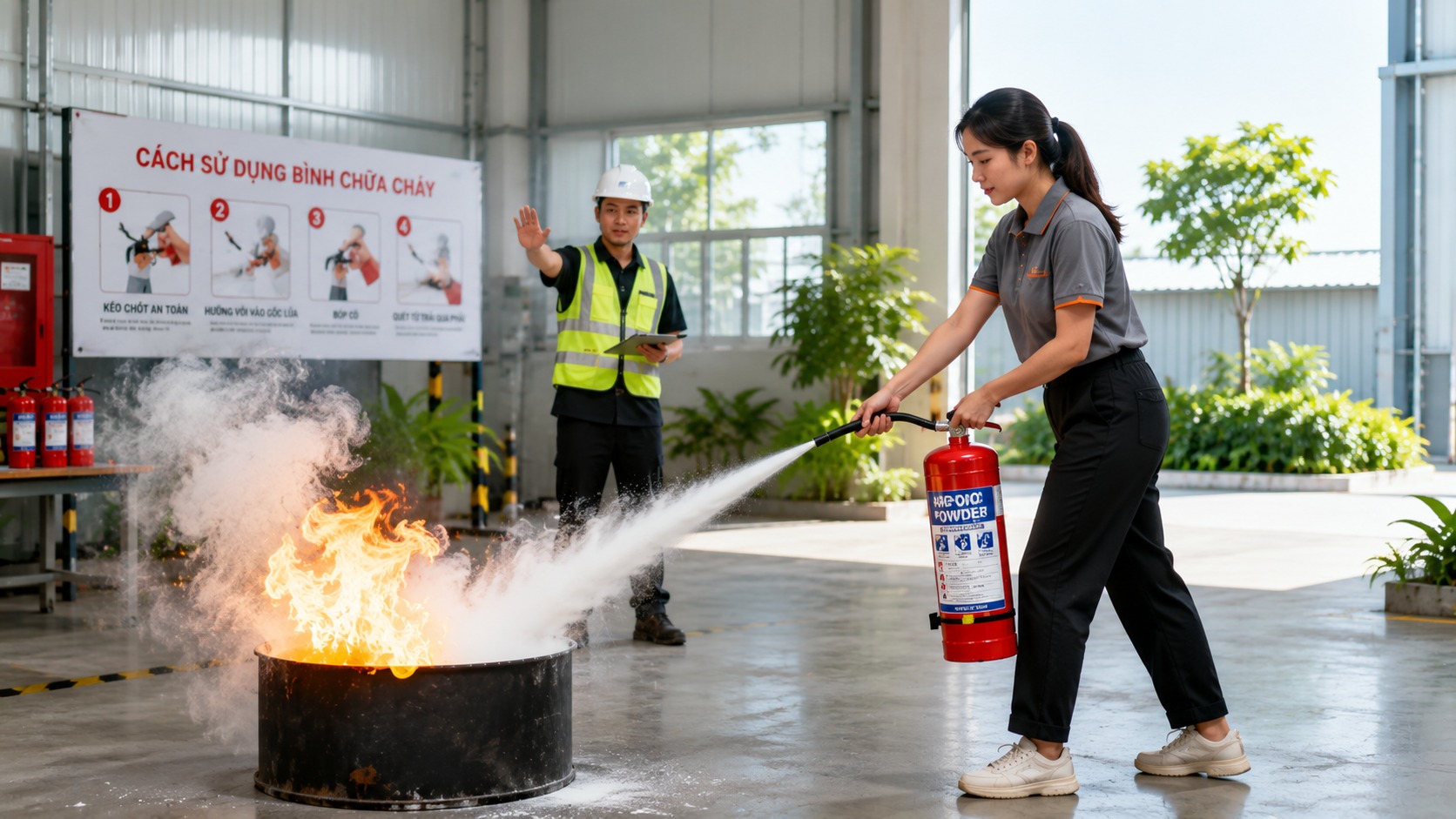 Cơ chế tạo áp suất đẩy chất chữa cháy qua vòi phun của bình Cơ chế tạo áp suất đẩy chất chữa cháy qua vòi phun của bình