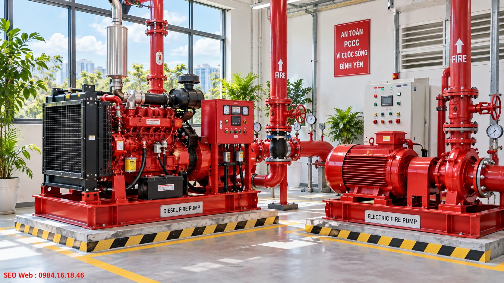 Máy bơm chữa cháy chuyên dụng giúp duy trì áp lực nước hiệu quả Máy bơm chữa cháy chuyên dụng giúp duy trì áp lực nước hiệu quả