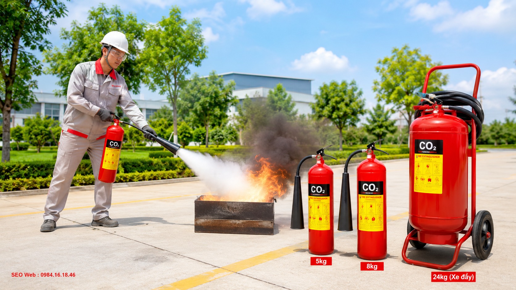 Bình chữa cháy CO2 phù hợp thiết bị điện và một số môi trường kín Bình chữa cháy CO2 phù hợp thiết bị điện và một số môi trường kín