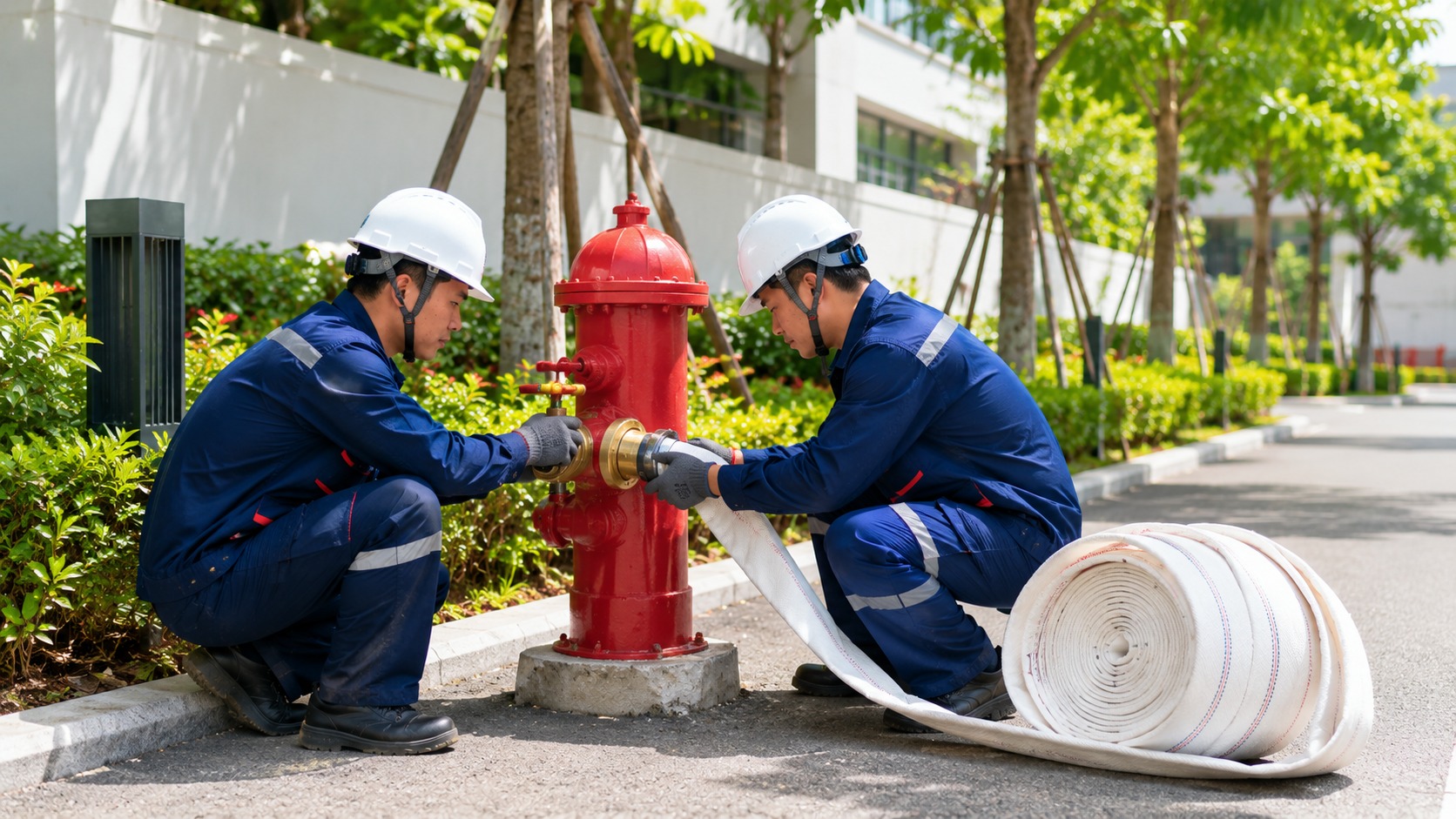 Quá trình vòi chữa cháy tiếp nhận nước từ nguồn cấp